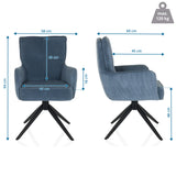 Dibujo dimensional de la silla tapizada TARUGO con una altura total de 94 cm y una anchura de 58 cm de hjh LIVING