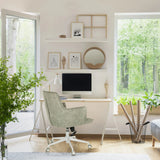 Silla Home Office SOLAO LIFE W gris con ruedas en un entorno de despacho luminoso de hjh LIVING