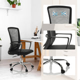 Silla Home Office STAR-TEC S en negro con respaldo de malla, reposabrazos y base de estrella de hjh OFFICE