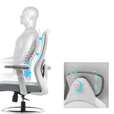 Soporte lumbar ajustable de la silla de mostrador Top Work 44 W con una profundidad de 1,2" de hjh OFFICE