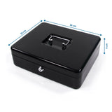 Vista dimensional de la Caja de efectivo SAFE en negro con 30 × 24 cm de hjh OFFICE