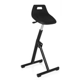 Asiento de pie TOP WORK 31 negro con casco de asiento y pie en T de hjh OFFICE – vista de 360° (vista frontal en diagonal 40°)
