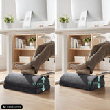 Comparativa de altura del reposapiés Podi Velvet 1 con 10 cm y 15 cm de hjh OFFICE (imagen generada por IA)