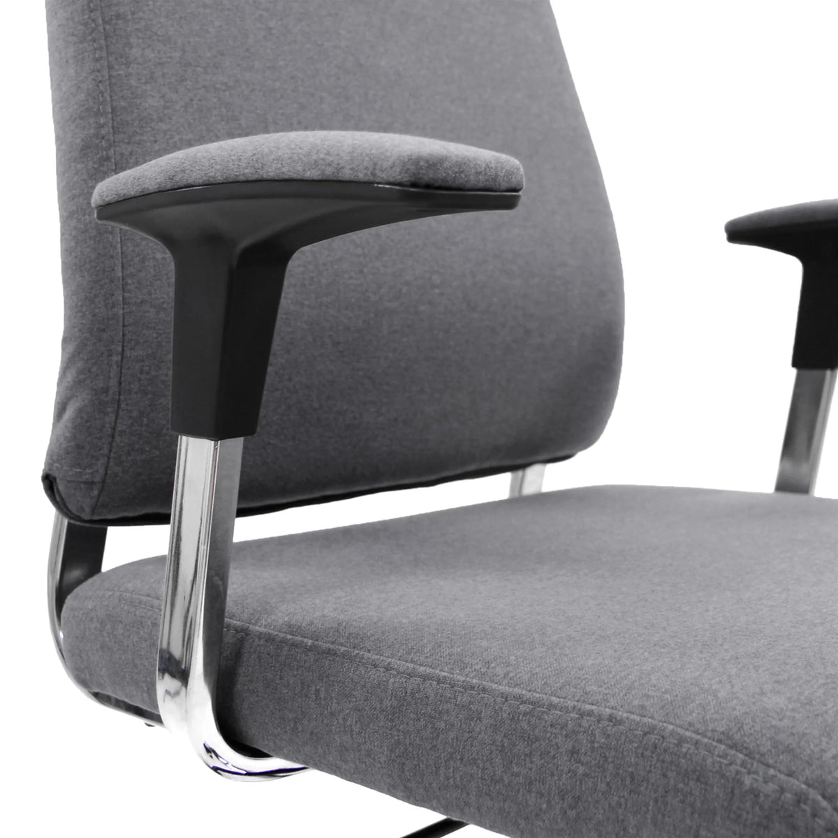 Reposabrazos acolchado con soporte de cromo del Sillón de oficina Home Office CHARLES I en gris oscuro de hjh OFFICE