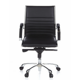 Sillón de oficina profesional PARMA 10 negro con costura transversal y base brillante de cinco ruedas de hjh OFFICE – vista de 360° (vista frontal 0°)