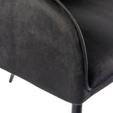 Cubierta de terciopelo negro en el reposabrazos de la Silla de comedor CHARVELLE de hjh LIVING