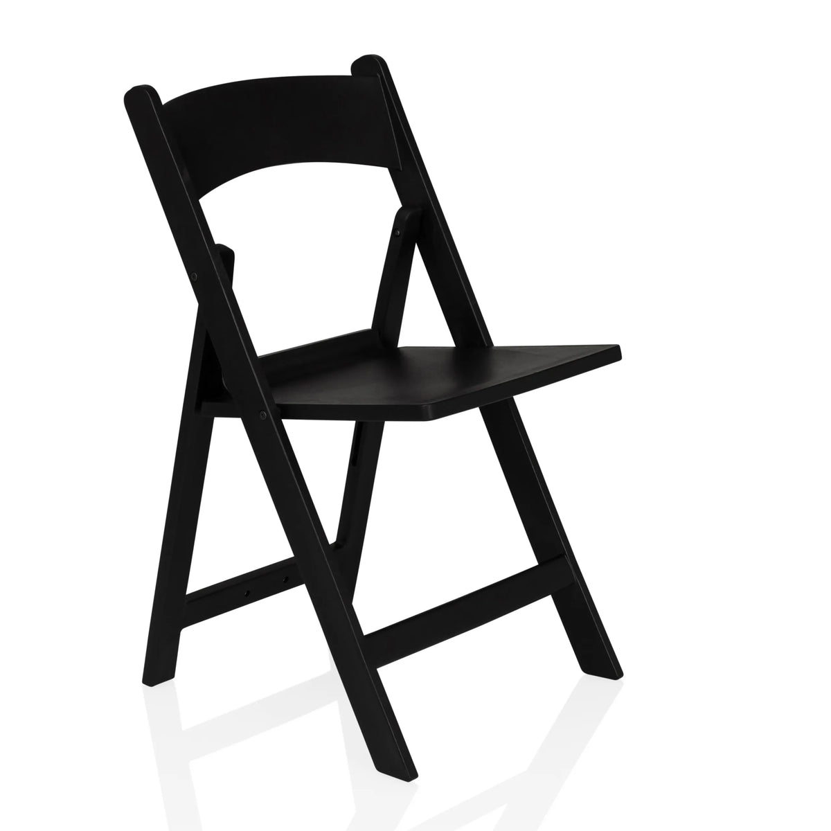Silla de exterior negra TRAVANO 1 con respaldo y estructura cuadrada de hjh LIVING – vista de 360° (vista frontal en diagonal 43°)