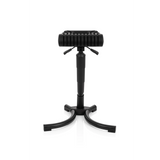 Asiento de pie TOP WORK 33 negro con asiento acolchado y base de tres patas de hjh OFFICE – vista de 360° (vista frontal 0°)