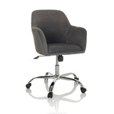 Silla Home Office SOLAO 300 en gris oscuro con acolchado y base de cinco ruedas de hjh OFFICE – vista de 360° (vista frontal 15°)
