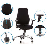 Funciones ajustables de la Silla de oficina profesional PRO-TEC 200 con reposabrazos y pistón de gas de hjh OFFICE
