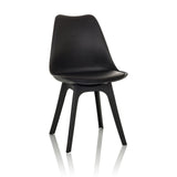 Silla nórdica SCANDI P negra con cuatro patas de hjh OFFICE – vista de 360° (vista frontal 15°)
