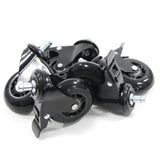 Ruedas para sillas 5x ROLO SKATE S 11mm/75mm negras con freno para suelos duros de hjh OFFICE
