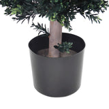 Maceta negra con tronco y hojas verdes de la Planta artificial BUXUS de hjh OFFICE