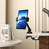 Soporte para teléfono móvil y tableta FLEXMOBI III negro con fijación de mesa y brazo giratorio de hjh OFFICE