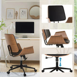 Silla Home Office CENCA II con carcasa de madera, cojín negro y resorte de gas de hjh LIVING