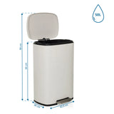 Dibujo dimensional de la Papelera CLEAN XV con capacidad de 50 l y 90 cm de altura de hjh OFFICE