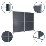Separadores FLEXMIUT MODUL grises con marco de aluminio, pie en T y relleno absorbente de sonido de hjh OFFICE