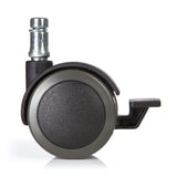 Ruedas para sillas 5x ROLO STOP 11mm/50mm negras para suelos duros con freno de bloqueo de hjh OFFICE – vista de 360° (vista trasera 180°)