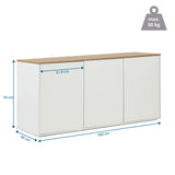 Dibujo dimensional del aparador KELO S de 160 x 40 cm de hjh LIVING