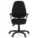 Silla de oficina profesional ZENIT PRO negra con reposabrazos y base de cinco ruedas de hjh OFFICE – vista de 360° (vista frontal 0°)