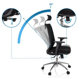 Respaldo ajustable con inclinación de hasta 90 grados de la Silla de oficina profesional PROFONDO PRO de hjh OFFICE