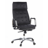 Sillón de oficina profesional VILLA 20 negro con tapicería acolchada y base de cinco ruedas de hjh OFFICE – vista de 360° (vista frontal 20°)