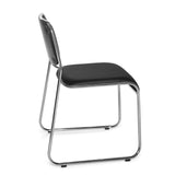 Silla de confidente negra KOLTA con tapizado y estructura de cromo de hjh OFFICE – vista de 360° (vista lateral 100°)