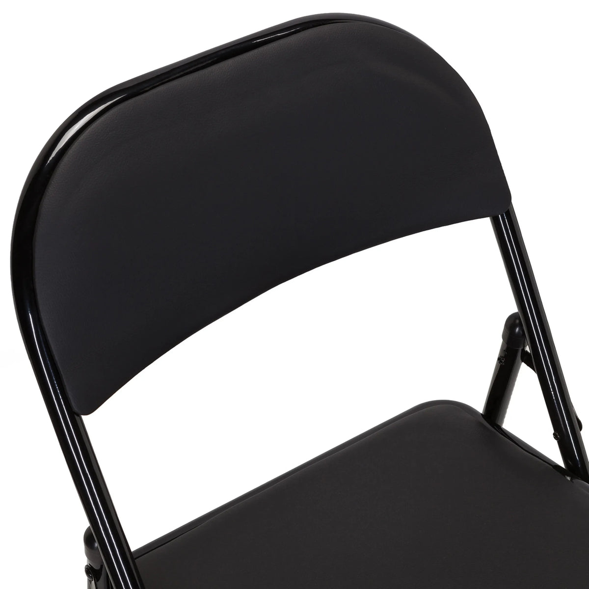 Respaldo negro de la silla plegable TUDELA con estructura metálica negra de hjh OFFICE