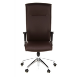 Dunkelbrauner Luxus-Chefsessel MURANO 20 mit Armlehnen und Fußkreuz mit fünf Rollen von hjh OFFICE – 360-Grad-Ansicht (Frontansicht 0°)