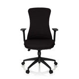 Silla de oficina profesional OFFICE XT PRO negra con reposabrazos y base de cinco ruedas de hjh OFFICE – vista de 360° (vista frontal 0°)