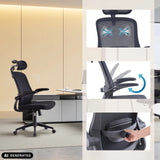 Silla Home Office Vertuflex con reposacabezas y reposabrazos ajustables en color negro de MyBuero (imagen generada por IA)