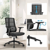 Funciones ajustables de la Silla de oficina profesional SPINIO con reposabrazos y resorte de gas de hjh OFFICE
