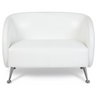Weißes Loungesofa ST. LUCIA als Zweisitzer mit glänzenden Metallfüßen von hjh OFFICE
