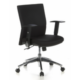 Silla de oficina profesional LAGUNA PRO negra con reposabrazos y base de cinco ruedas de hjh OFFICE – vista de 360° (vista frontal en diagonal 40°)