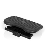 Reposapiés PIEDINO DOT color antracita con estructura de nodos e inclinación ajustable de hjh OFFICE – vista de 360° (vista frontal en diagonal 31°)