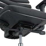Parte inferior del asiento con palancas de ajuste de la silla de oficina profesional ERGO LINE II en negro de hjh OFFICE