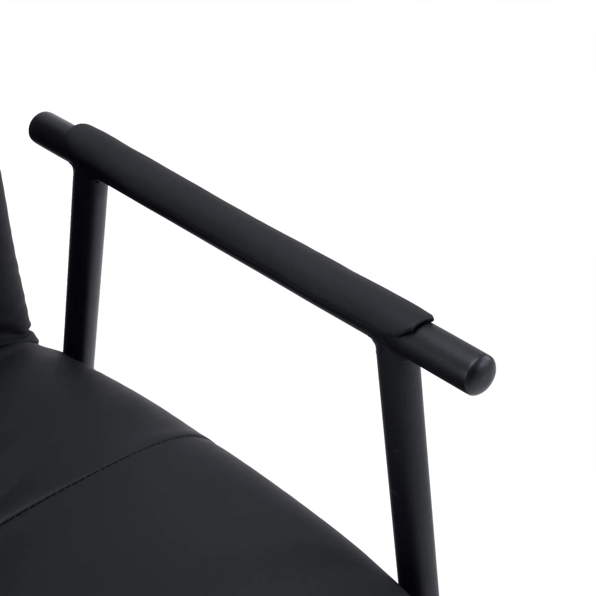 Reposabrazos de cuero sintético negro de la silla tapizada Lifea Flex de hjh LIVING