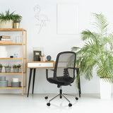 Silla Home Office SEDIOLO B negra con respaldo de malla y reposabrazos de hjh OFFICE