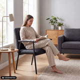 Silla tapizada Lifea Flex negra de cuero sintético con reposabrazos de hjh LIVING (imagen generada por IA)