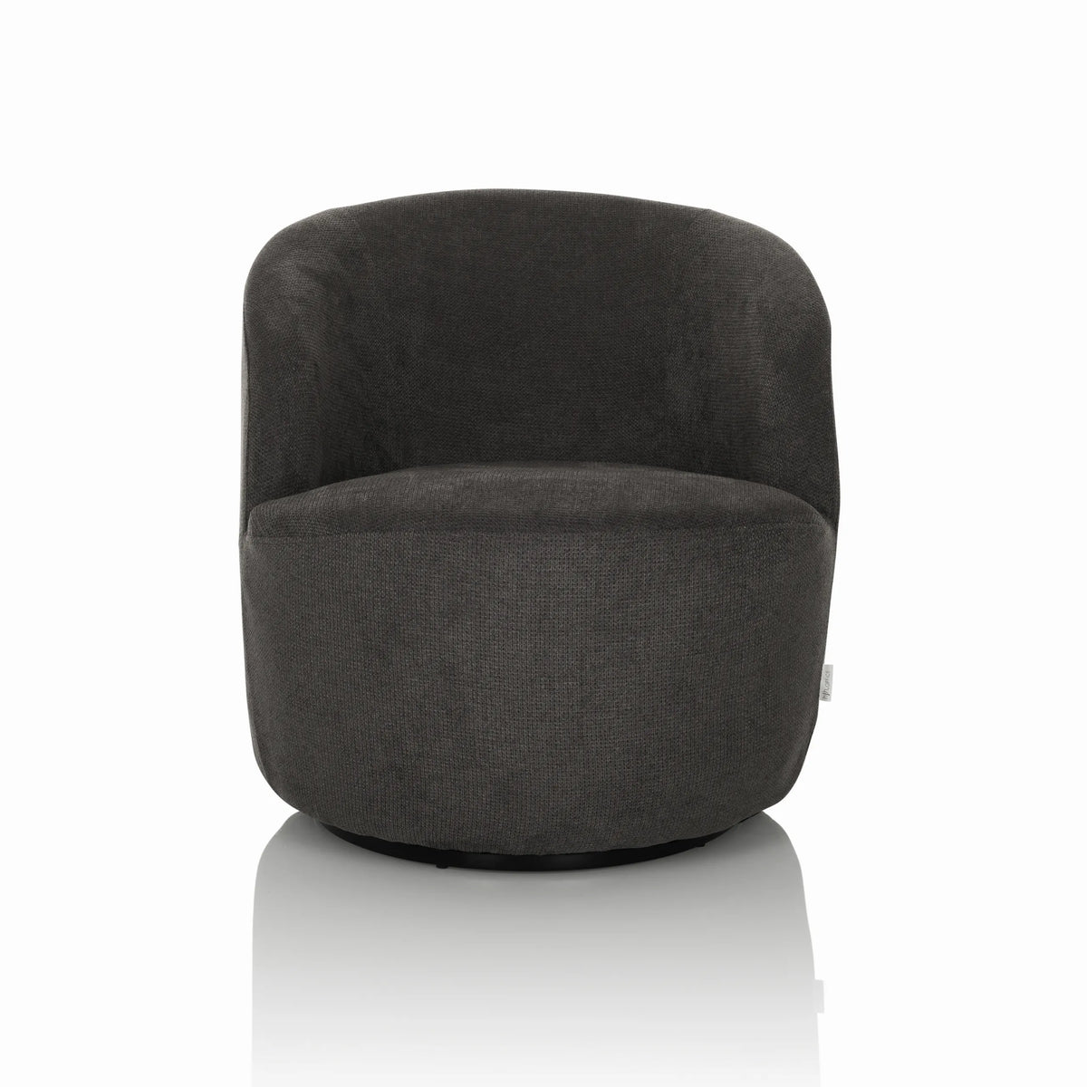 Sillón de diseño BRAMWICH gris con forma redondeada y acolchado de hjh LIVING – vista de 360° (vista frontal 0°)