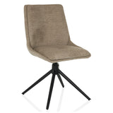 Silla tapizada beige TARVISO I con base de cuatro estrellas en negro de hjh LIVING – vista de 360° (vista frontal 15°)