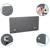Separador de mesa gris FLEXMIUT 3D con clips de fijación y esquinas redondeadas de hjh OFFICE
