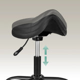 Asiento regulable en altura de la silla de oficina Sattix en negro con palanca y muelle de gas de hjh OFFICE