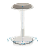 Función giratoria de 360 grados del asiento de pie BALANCE SIT III W en blanco y gris de hjh OFFICE