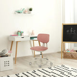 Silla giratoria para niños KIDDY CLASSIC rosa con ruedas y base blanca de hjh OFFICE