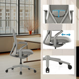 Silla alta gama VERVIO gris con reposacabezas y reposabrazos ajustables de hjh OFFICE