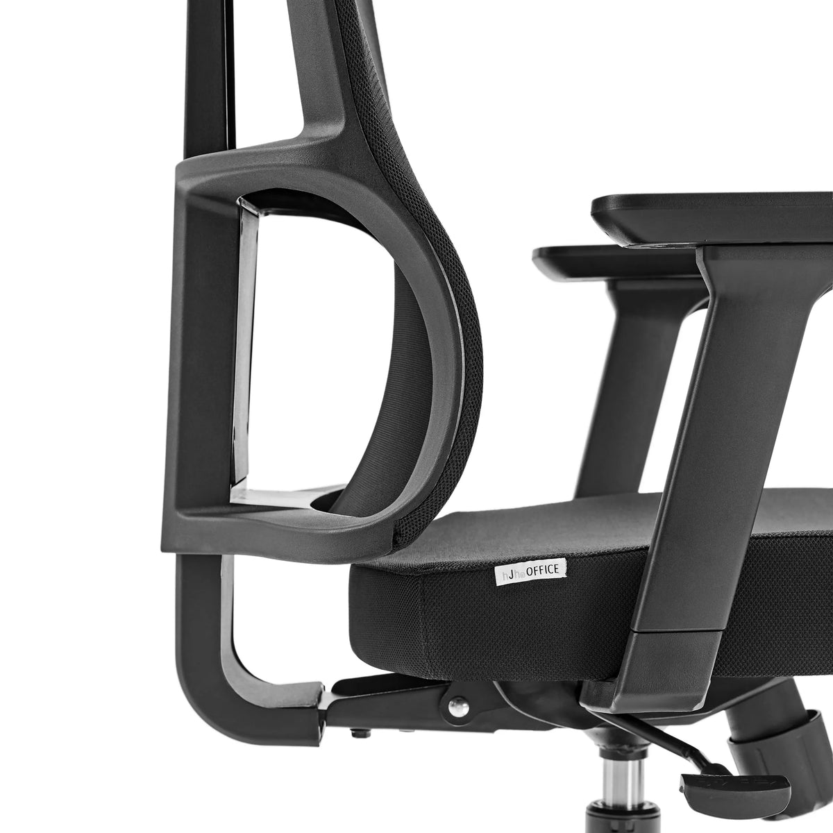 Respaldo y asiento de la Silla de oficina profesional SPINIO en color negro de hjh OFFICE