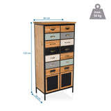 Vista de dimensiones de la Cómoda CONTINENTO HIGH con 123 × 60 cm y una capacidad de carga de 50 kg de hjh LIVING