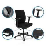 Opciones de ajuste de la Silla de oficina profesional SENATOR en reposabrazos, altura del asiento y profundidad del asiento de hjh OFFICE