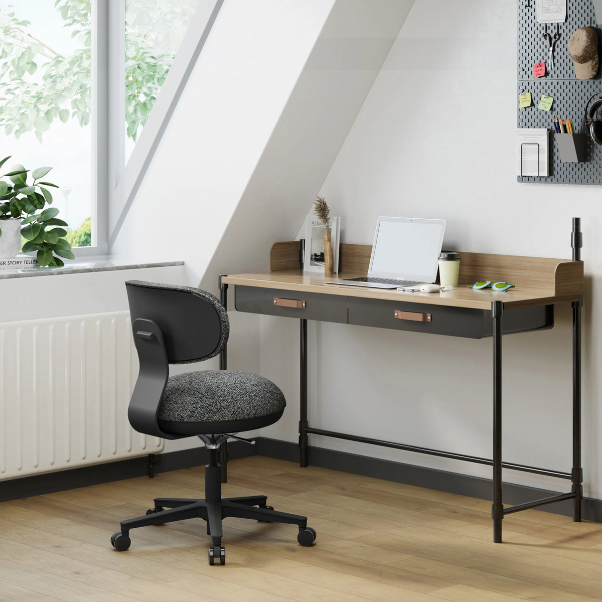 Silla Home Office SITMOTION B gris con estructura oscura y ruedas de hjh OFFICE